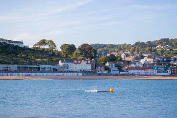 A summer view of Lyme Regis from the harbour