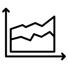 Area Chart Icon Element For Design