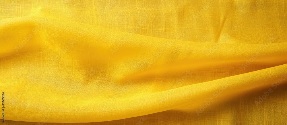 Poster a macro photograph of a vibrant amber cloth with a blurred background, displaying intricate patterns