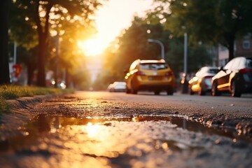 Potholes being repaired on a bumpy asphalt road to ensure smooth and safe driving