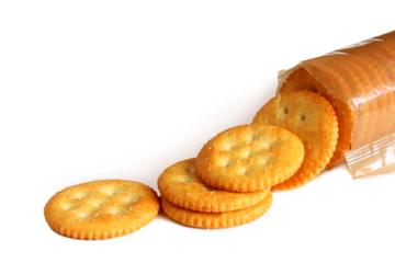 round cracker biscuits isolated in cutout transparent png format background   
