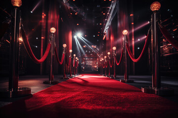 Red carpet VIP entrance to a special event