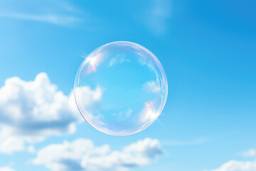 Bubble floating in the clouds