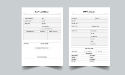 CAMPAIGN Brief & EMAIL Campaign Planner Template