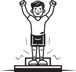 Crafting Greatness Stage Vectors Black Logo Icon Champion The Vanguard of Victory First Place Eminence in Black Logo Icon Design