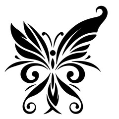 black and white butterfly tattoo