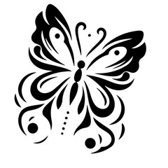 black and white butterfly tattoo
