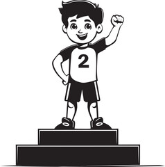 Mastering Excellence First Position Glory in Black Logo Icon Design Trailblazing Victory Stage Vectors Black Logo Icon Conqueror Emerges