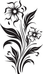 Botanic Brilliance Captivating Blooming Flower Vector Black Logo Garden Glamour Luxurious Blooming Flower Vector Black Logo Icon