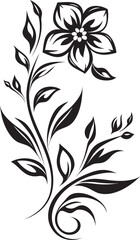 Radiant Florals Glowing Blooming Flower Vector Black Logo Timeless Beauty Classic Vector Black Logo Icon with Blooming Flowers