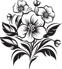 Blooming Splendor Enchanting Flower Vector Black Logo Design Dynamic Petals Bold Blooming Flower Vector Black Logo Icon