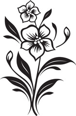 Harmony in Bloom Balanced Vector Black Logo Icon with Blooming Flowers Radiant Blossoms Glowing Blooming Flower Vector Black Logo