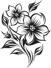 Blooming Aura Radiant Blooming Flower Vector Black Logo Tranquil Garden Calm Vector Black Logo Icon with Blooming Flowers