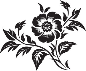 Floral Fusion Merging Blooms in Vector Black Logo Icon Petals in Bloom Blossoming Flower Vector Black Logo Design