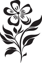 Floral Fusion Merging Blooms in Vector Black Logo Icon Petals in Bloom Blossoming Flower Vector Black Logo Design