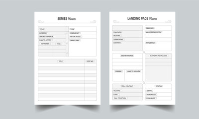 SERIES Planner & LANDING Page Planner  Template