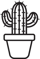 Spiky Sophistication Cactus Pot Vector Emblem Prickly Panache Cactus Pot Black Logo