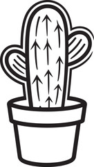 Thorny Tranquility Cactus Pot Vector Emblem Desert Charm Cactus Pot Black Logo