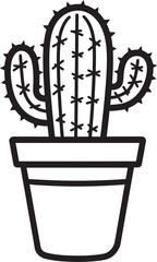 Cacti Couture Cactus Pot Black Emblem Design Prickly Paradise Cactus Pot Vector Symbol Design
