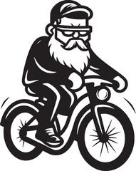 Bike Bonanza Cartoon Man Riding Bike Black Icon Design Cycle Adventure Cartoon Man on Bike Logo