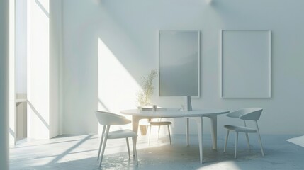 White empty canvas in minimal luxury room for create mockup