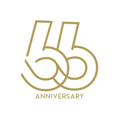 66 Years Anniversary Logo, Vector Template Design element for birthday, invitation, wedding, jubilee and greeting card illustration.