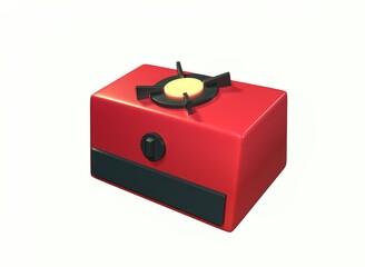 mini gas stove on a white background 3d rendering