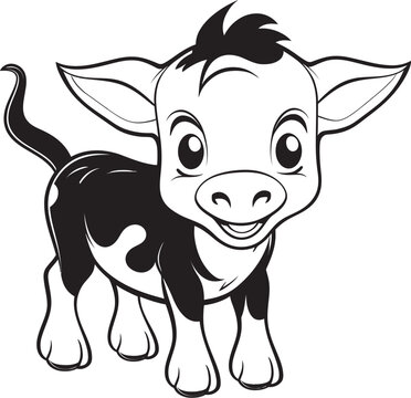 Moo tiful Creations Cartoon Cow Page Emblem Design Coloring Galore Cartoon Cow Vector Icon Symbol