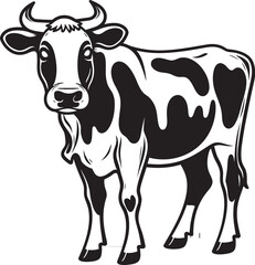 Playful Pals Cartoon Cow Coloring Icon Design Cartoon Cow Capers Coloring Page Black Logo