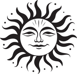 Cheery Charm Hand Drawn Sun Logo Design Sunbeam Splendor Cartoon Hand Drawn Vector Emblem