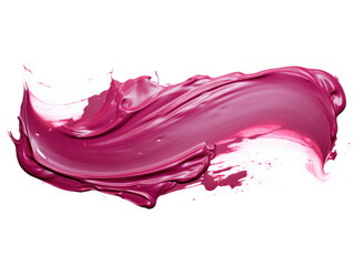 burgundy paint stroke isolated on transparent background, transparency image, removed background