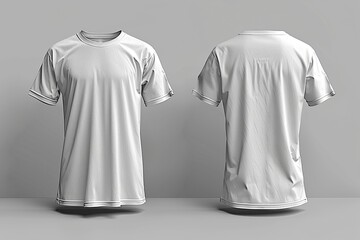 White T-shirt Mockup front and back views, showcasing its design potential and versatility for customization