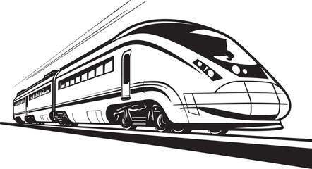 Express Zoom Iconic Emblem of Speedy Bullet Train Sonic Surge Black Logo Design for High Speed Bullet Train