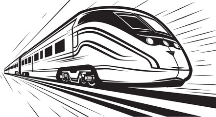 Fleet Flash Dynamic Black Logo Design of High Speed Bullet Train Swift Streamline Sleek Icon for Bullet Train