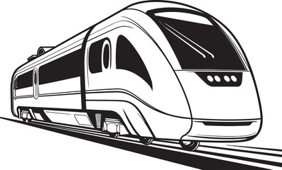 Fototapeta premium Express Zoom Streamlined Vector Emblem for Speedy Train Fleet Flash Dynamic Black Logo with Bullet Train