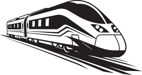 Rapid Ripple Black Logo with High Speed Train Whirlwind Express Vector Icon Design of Bullet Train © BABBAN