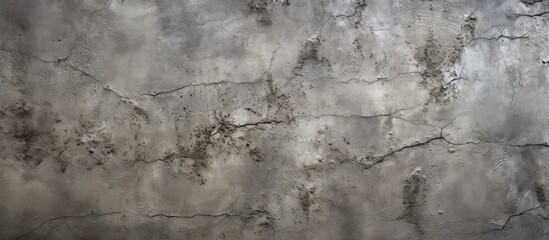 A closeup of a gray concrete wall, contrasting with the natural landscape elements of wood,...