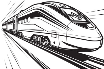 Fototapeta premium Speedy Sleek Emblem Design of Bullet Train Rapid Runner Black Logo with High Speed Train