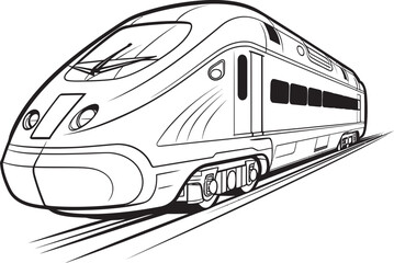 Fototapeta premium Fleet Flyer Vector Icon of High Speed Train Velocity Vanguard High Speed Bullet Train Logo in Black Vector