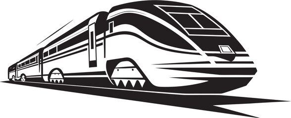 Speedy Sleek Emblem Design of Bullet Train Rapid Runner Black Logo with High Speed Train