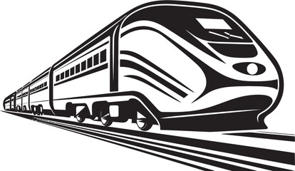 Fleet Flyer Vector Icon of High Speed Train Speedy Streak Emblem Design of Bullet