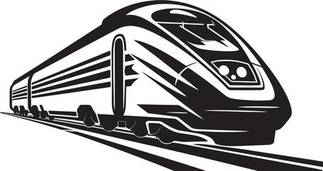 Swift Streamline Sleek Black Logo of Bullet Train Sonic Surge Dynamic Emblem Design of High Speed Train