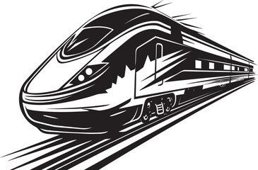 Turbo Transit Dynamic Vector Icon of High Speed Train Fleet Flash Iconic Emblem Design for Bullet Train