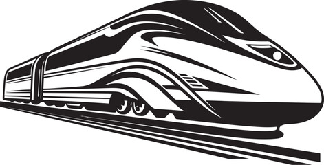 Rapid Ripple Dynamic Vector Emblem of High Speed Train Swift Streamline Iconic Black Logo for High Speed Train