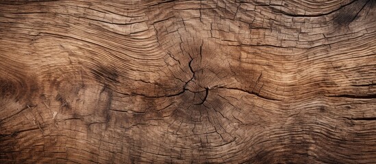 A closeup image showcasing the intricate texture of brown hardwood, resembling a piece of art in nature, reminiscent of landscape patterns in soil and bedrock outcrops