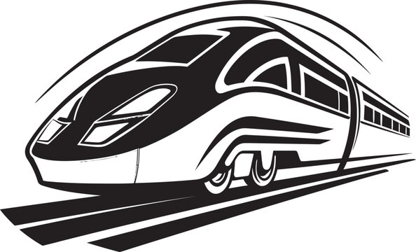 black and white train on tracks