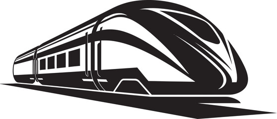 Turbo Thrust Iconic Black Logo with High Speed Train Rapid Ripple Dynamic Emblem Design for Bullet Train