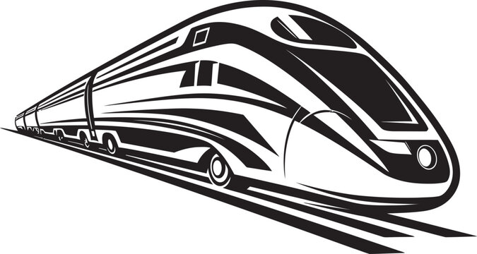 recommend clip art: Swift Streamline Iconic Black Logo with Bullet Train Express Zoom Dynamic Vector Icon for High Speed Train