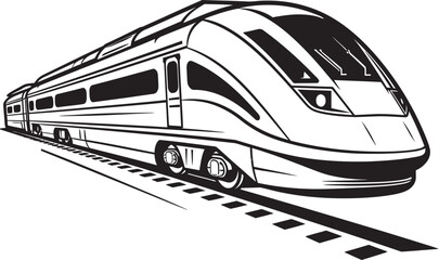 Turbo Transit Vector Icon of High Speed Train Express Edge Emblem Design of Bullet Train