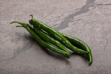 Hot and spicy green chili pepper